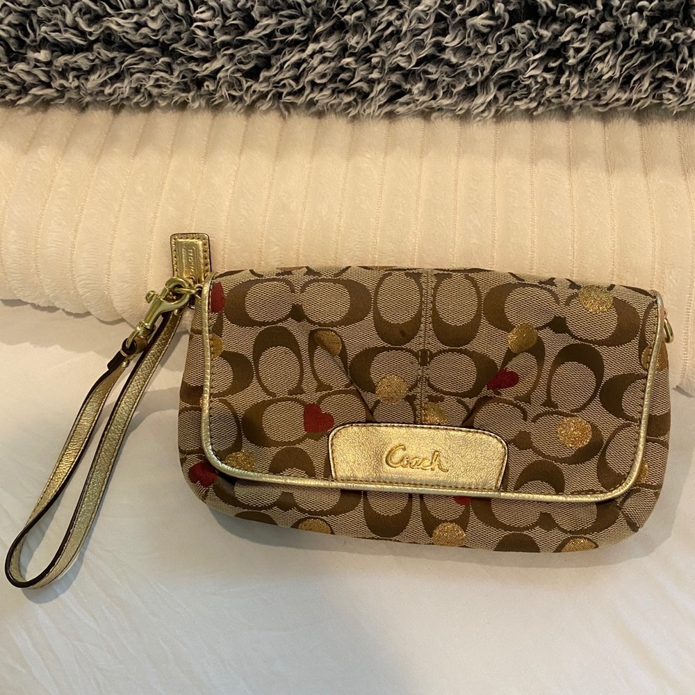 COACH vintage dot wristlet